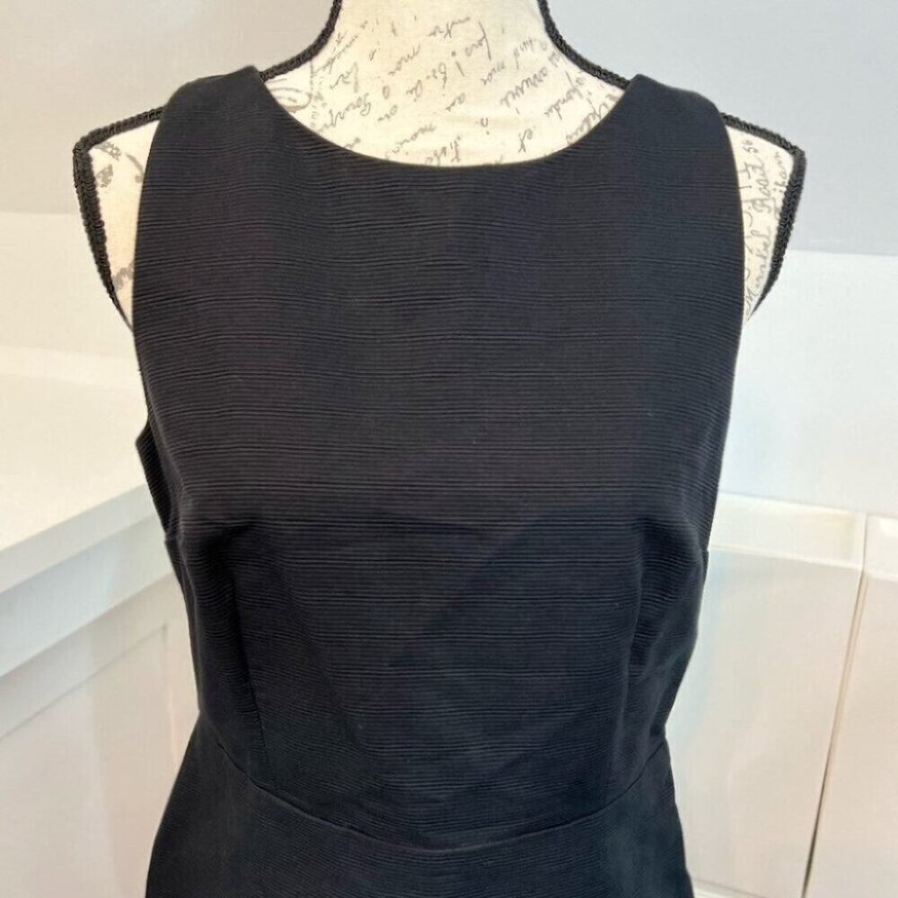 Talbots Black Textured Cross Back Sleeveless Dress - Picture 6 of 8